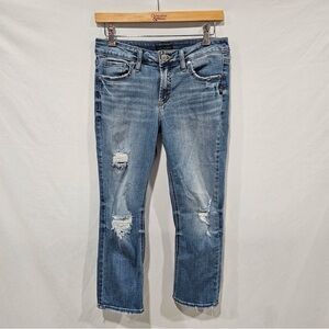 Silver Jean Cropped Distressed Denim Jeans Women’s Size 29